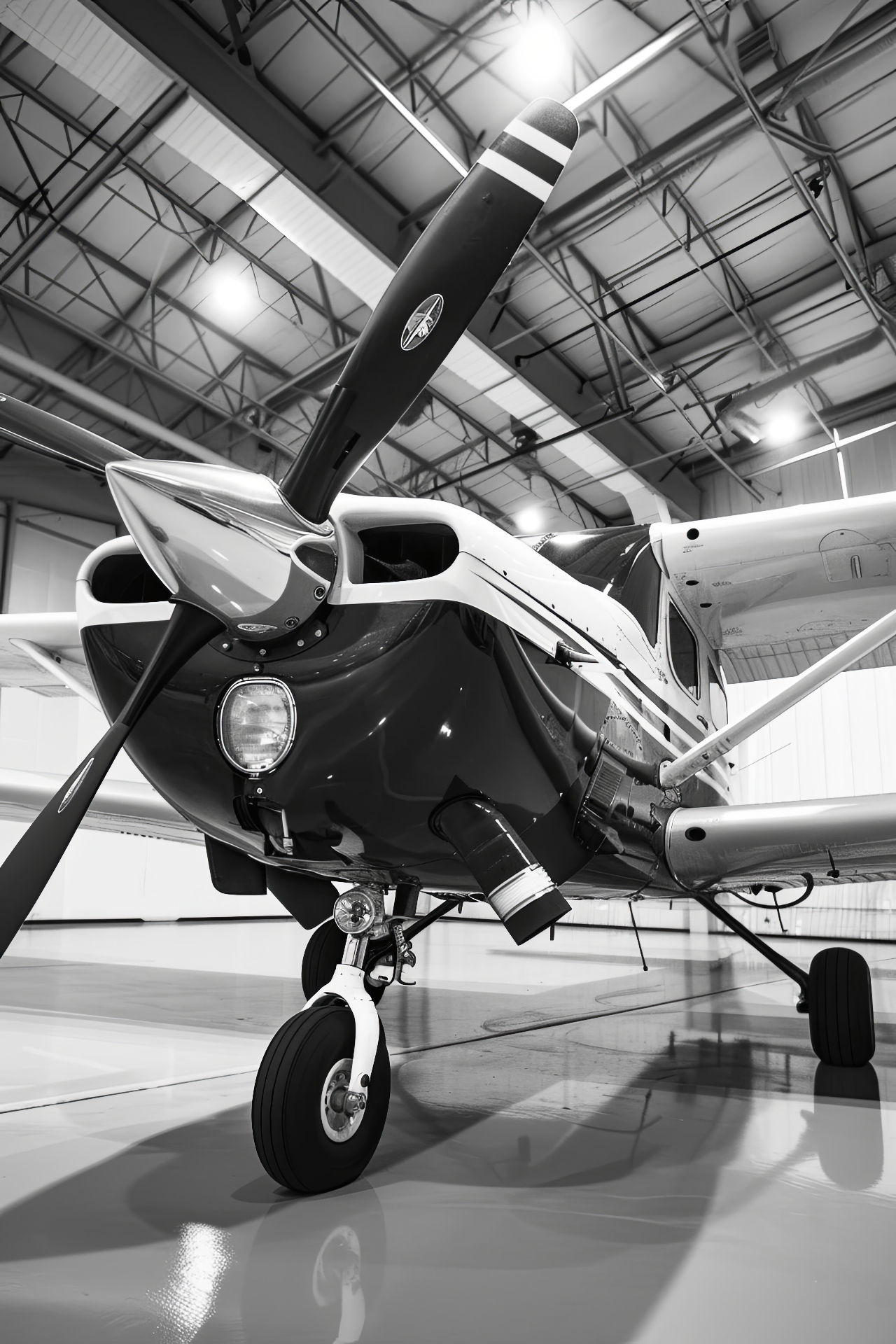 Private aircraft at hangar